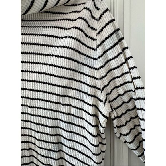 Lilla P cream and black striped cowl neck long sleeve thermal - Picture 3 of 7